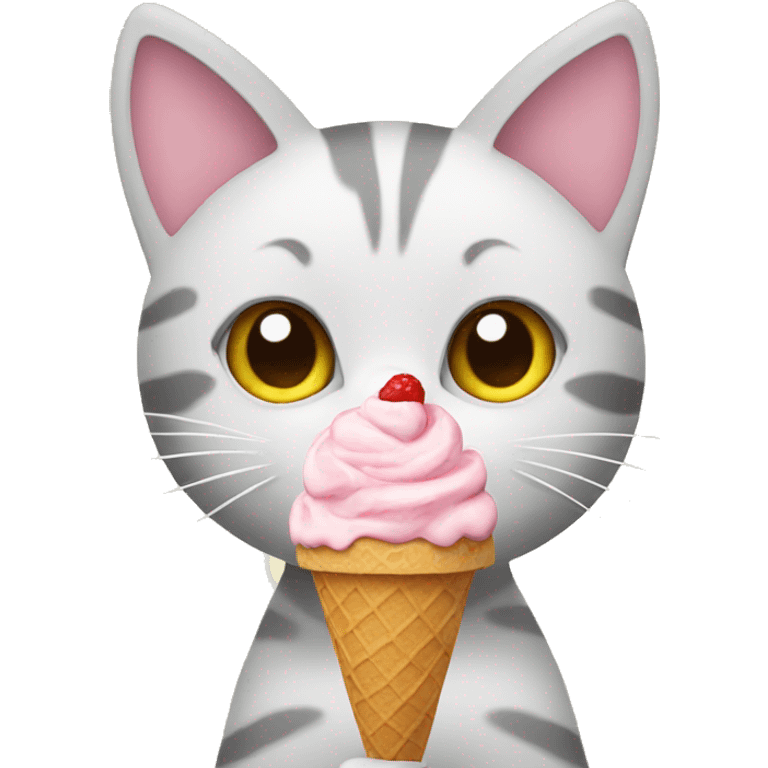 Cat eating ice cream emoji