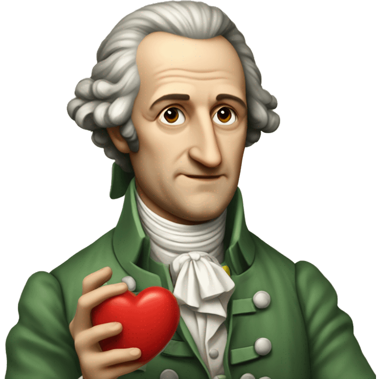 Goethe holds the heart in his hands emoji