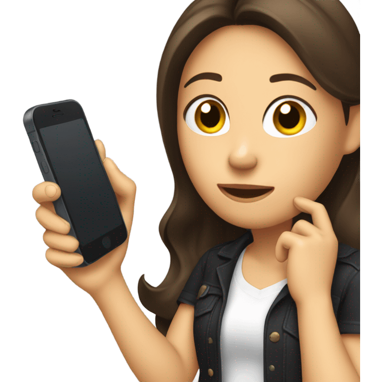 Brunette Girl calling emoji