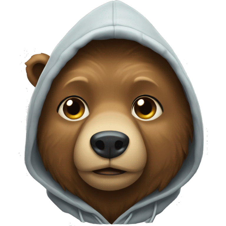 bear wearing a hoodie emoji