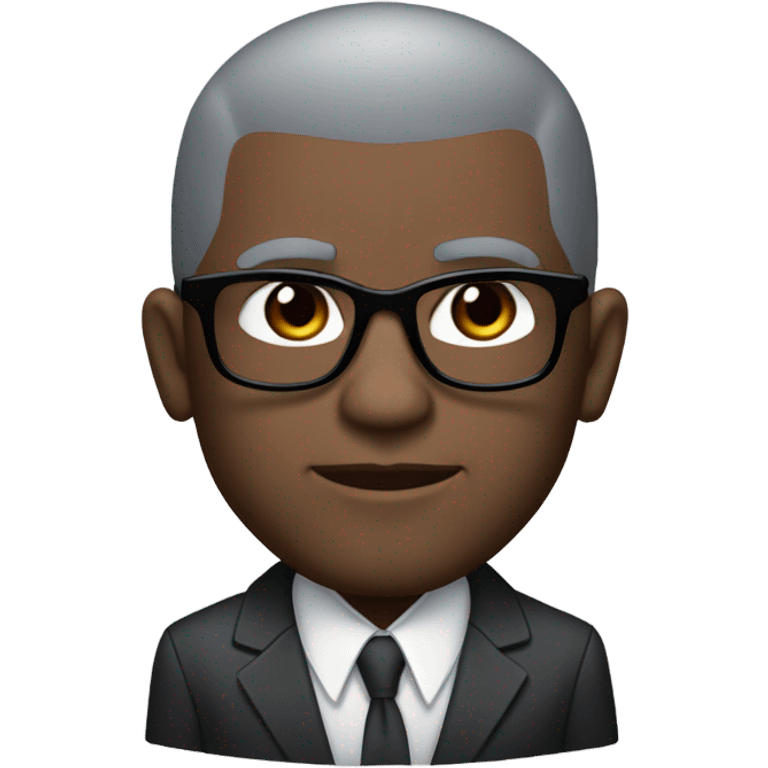 deon sanders with round face and suit and glasses and buzz cut and small eyes and over 50 small gray bearded receding hairline and small black eyesand wrinkled forehead emoji