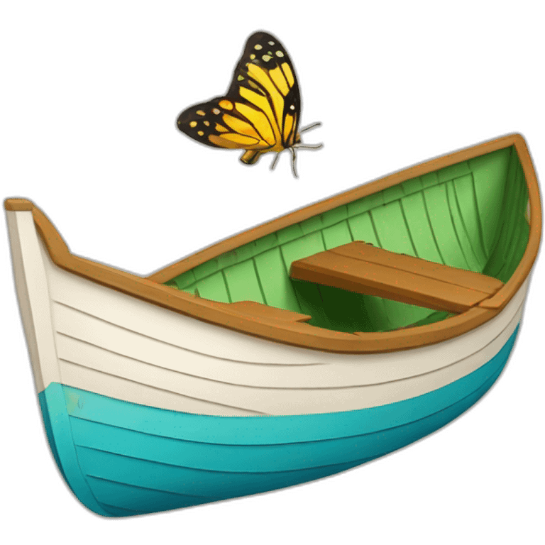 butterfly in the shape of a boat emoji