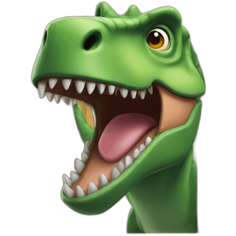 dinosaur with a door in his mouth emoji