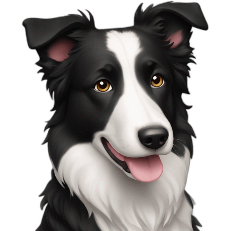 black and white short hair border collie emoji