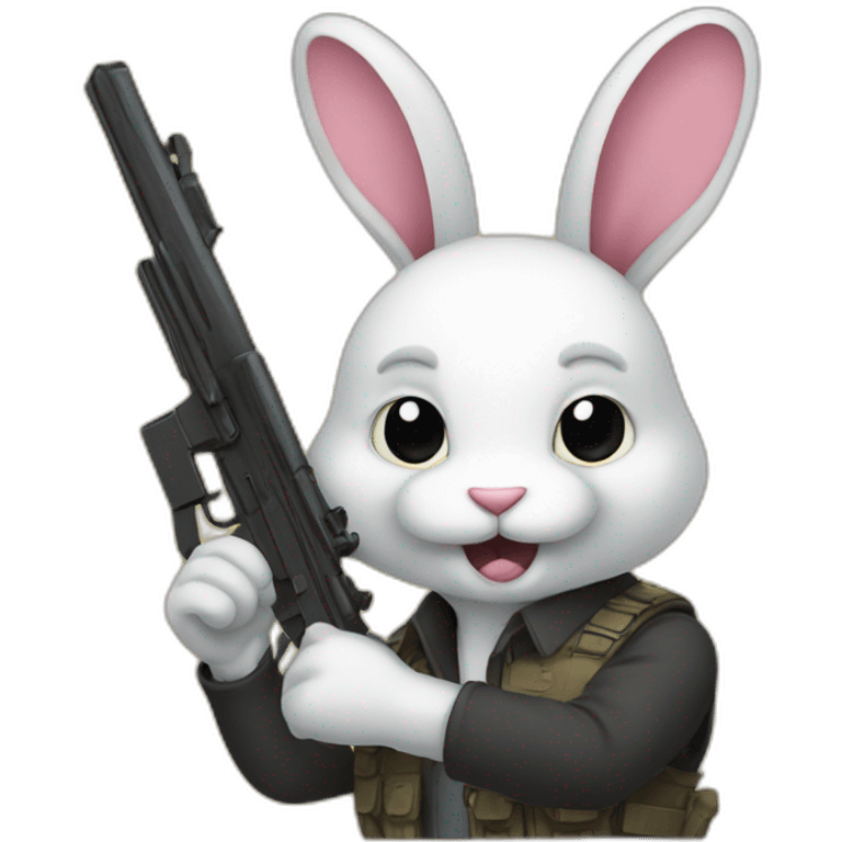 Rabit wearing guns  emoji