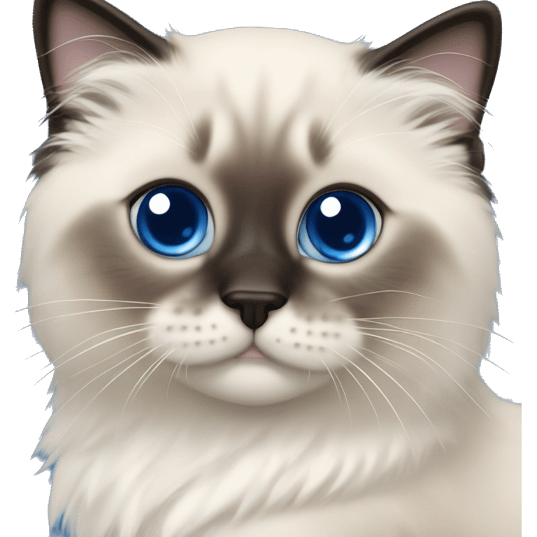 Seal colorpoint ragdoll kitten brown nose royal blue eyes emoji