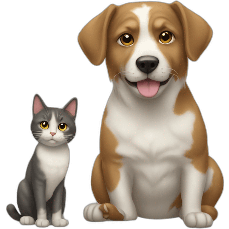 Un chat et un chien emoji