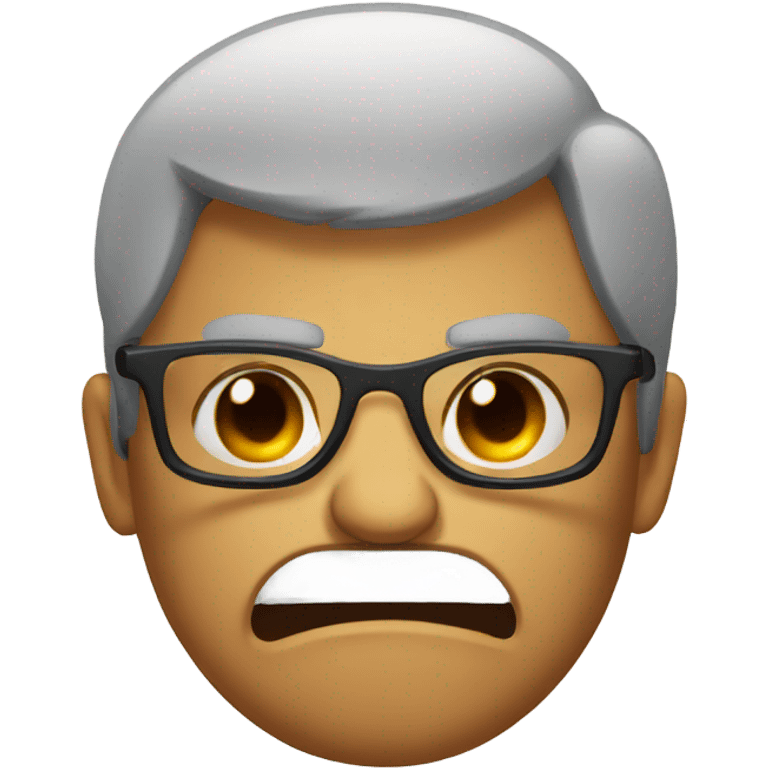 An angry face with glasses emoji