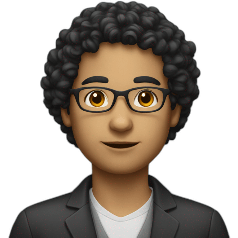 Philosophy teacher young with black curly hair emoji