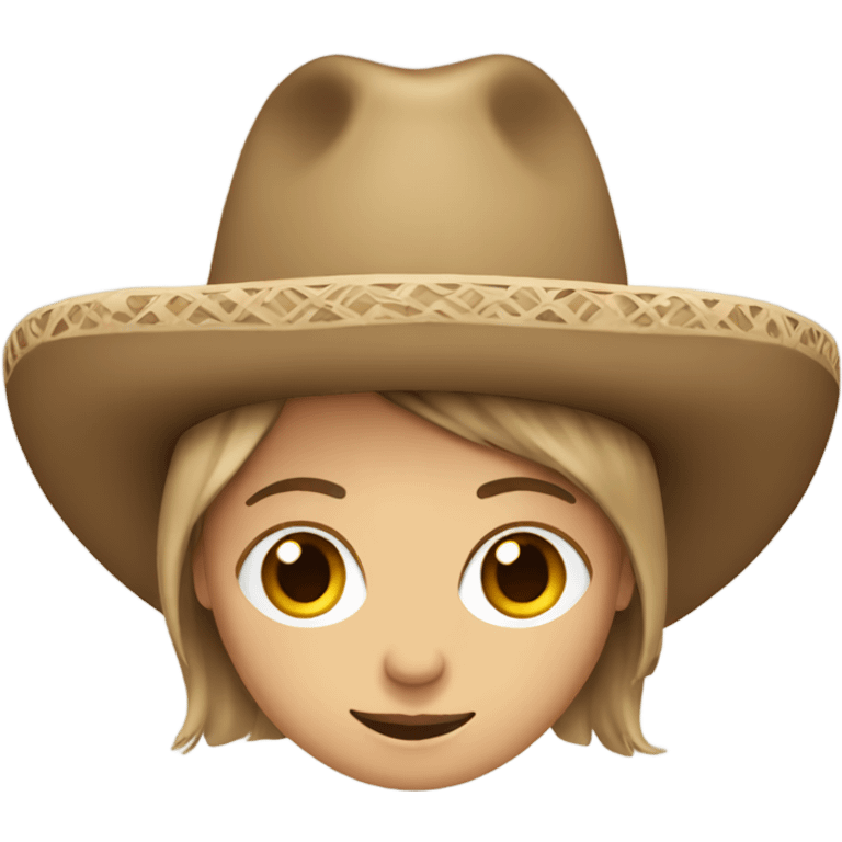 White, Brown hair Women wearing a sombrero  emoji