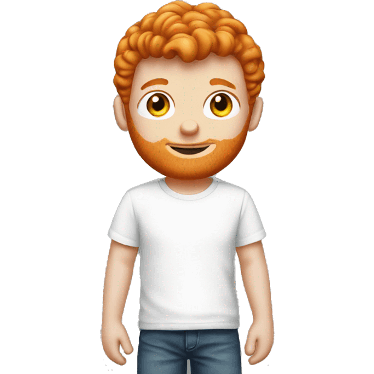 ginger boy with white tee shirt that says “lil crodie” emoji