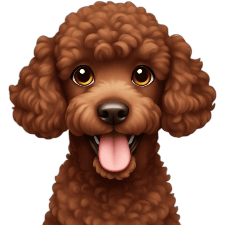 happy cutie full brown poodle emoji