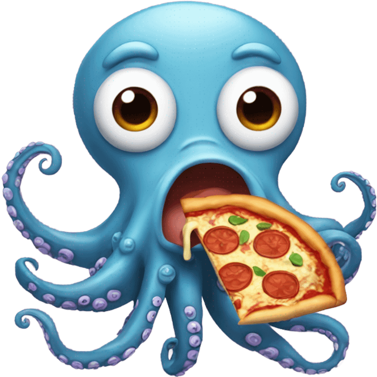 Octopus eating pizza emoji