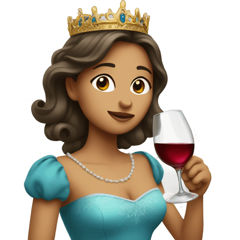 Princess drinking wine  emoji