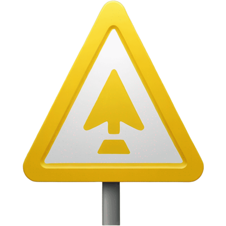 alert road sign tirangular shape, with yellow background and clear exclamation mark at center emoji