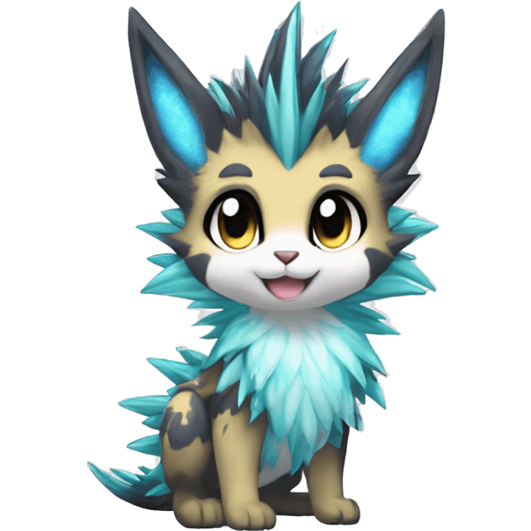 Anthro Scalie Spiky Cool Edgy Magical Shiny Colorful Pastel Sparkle Anime-style Chibi Fantasy-Animal-Fakémon-Pokémon-Hybrid Fur Sona Aesthetic Full Body emoji