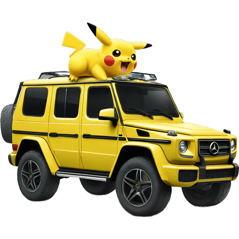 Pikachu on a g wagon emoji