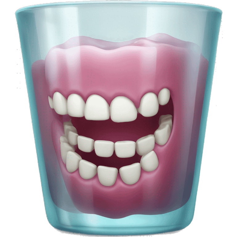 dentures in glass cup emoji