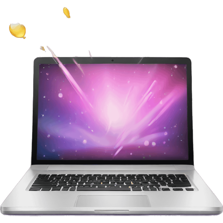 laptop and sparkling emoji