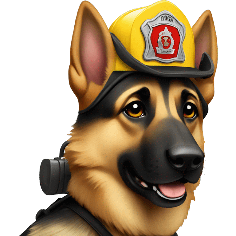 Firefighter German shepherd  emoji