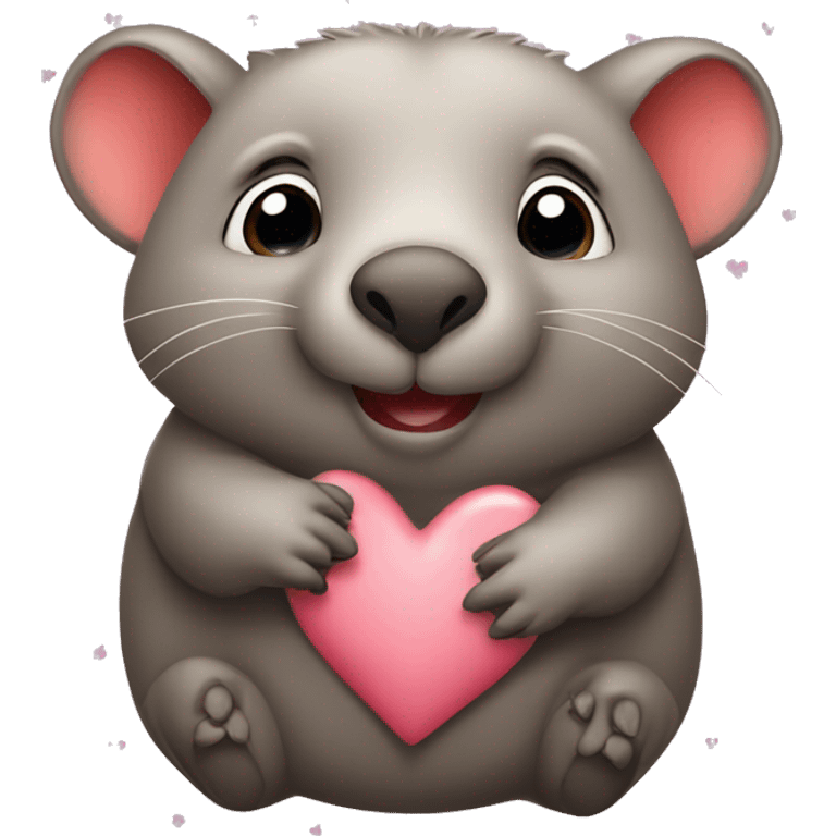 Wombat with love hearts emoji