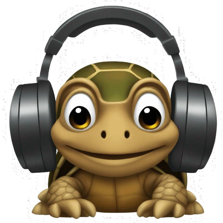 brown turtle with headphones emoji