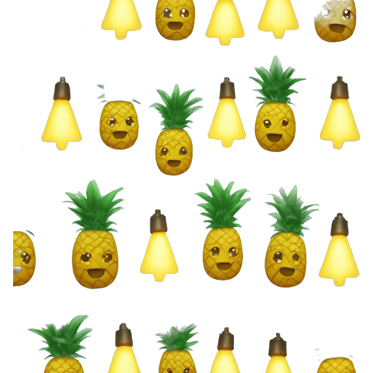 Pineapple with Christmas lights  emoji