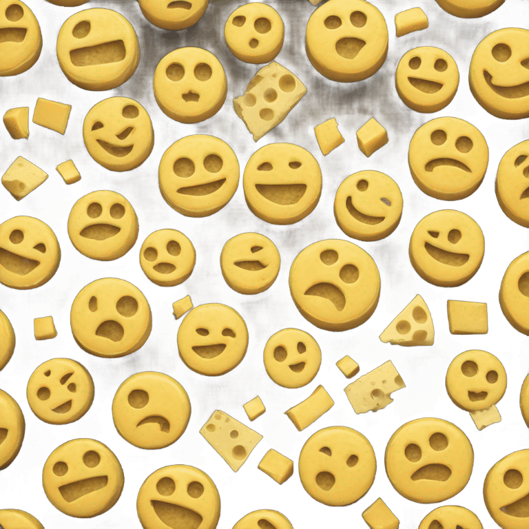 Smiley face made of cheese emoji