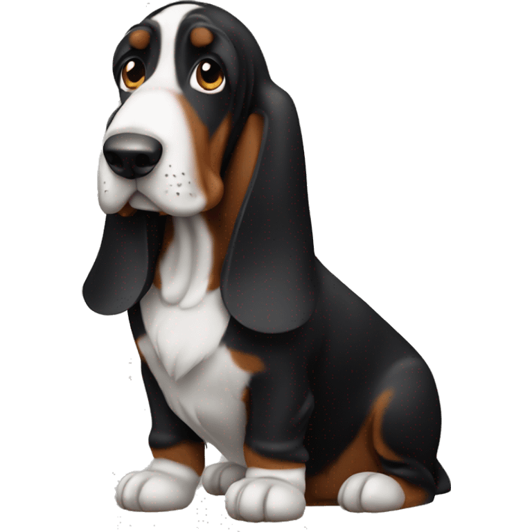 Black basset hound emoji