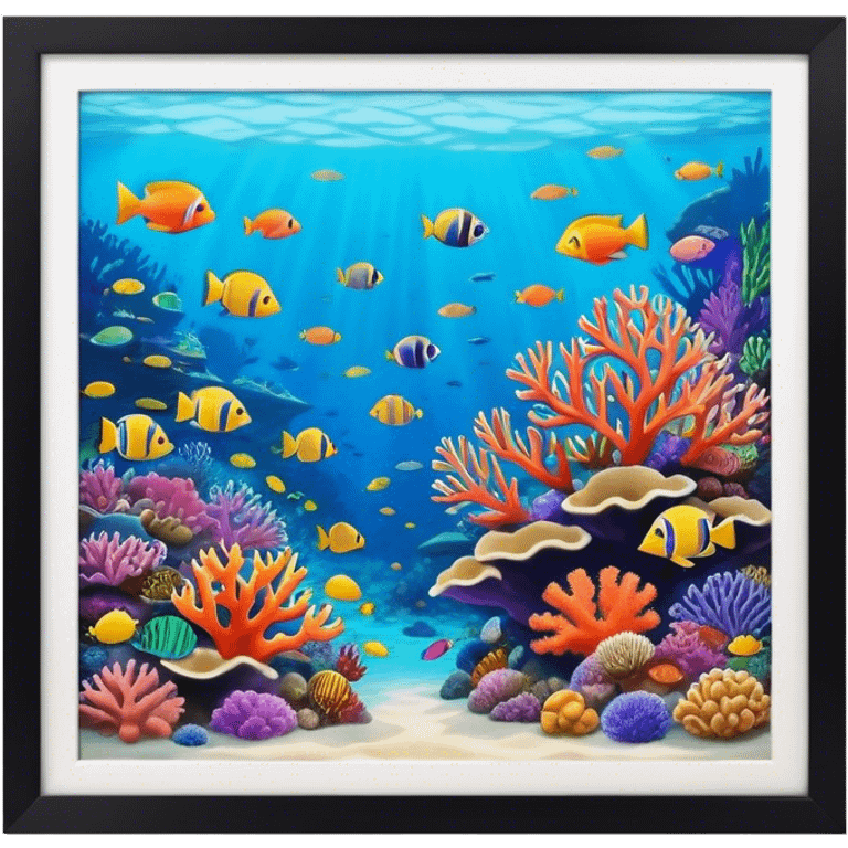 Great Barrier Reef Landmark Emoji – Featuring colorful coral formations and tropical fish. emoji