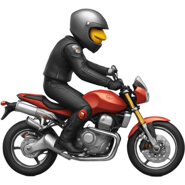 A motorcyclist does a trick emoji