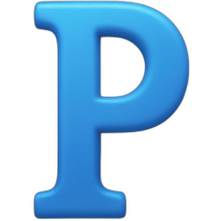 Letter P in blue and 3D emoji