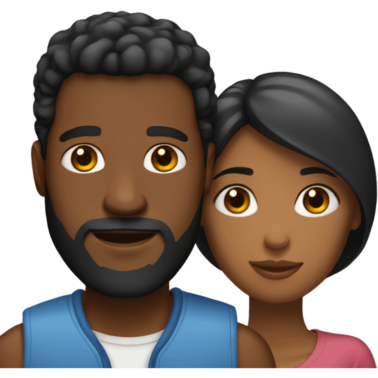 Black couple. Man with short hair and beard  emoji