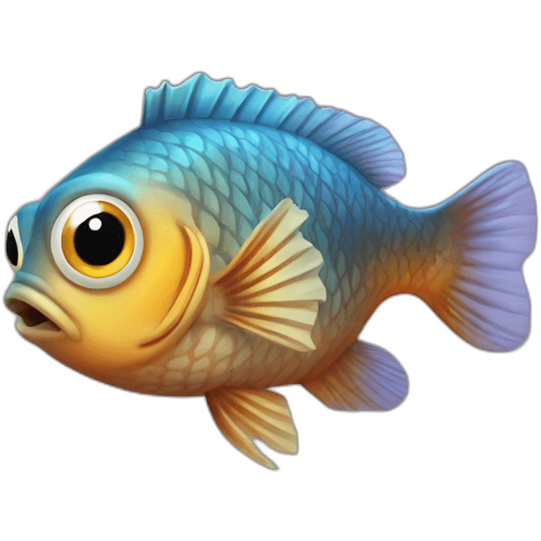 Crazy Fish with big eyes emoji