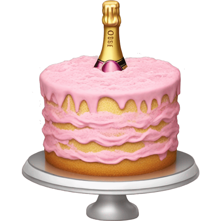 Pink champagne cake emoji