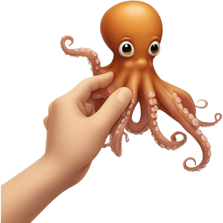 A finger tapping an octopus emoji