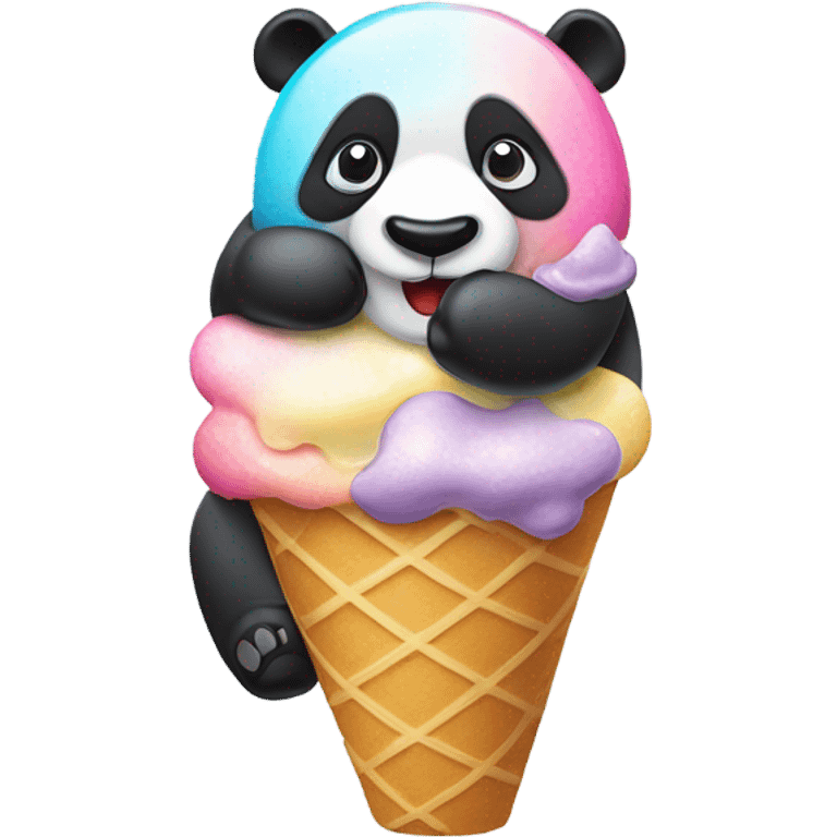 Panda eating ice cream emoji