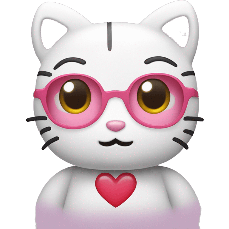 hello kitty with heart eyes emoji