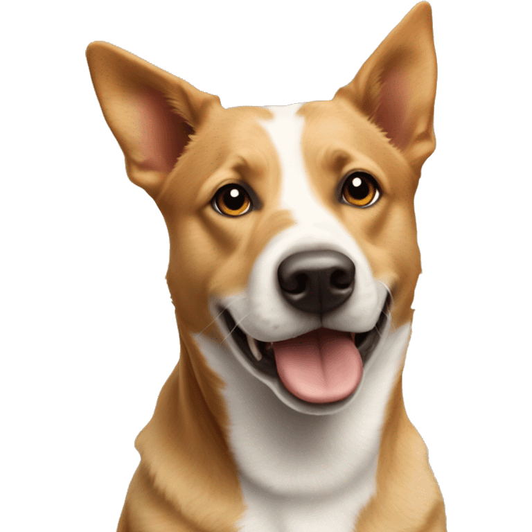 Light brown, tan, white cattle dog emoji