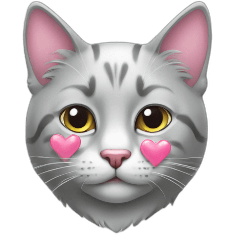 Cat with pink love heart emoji