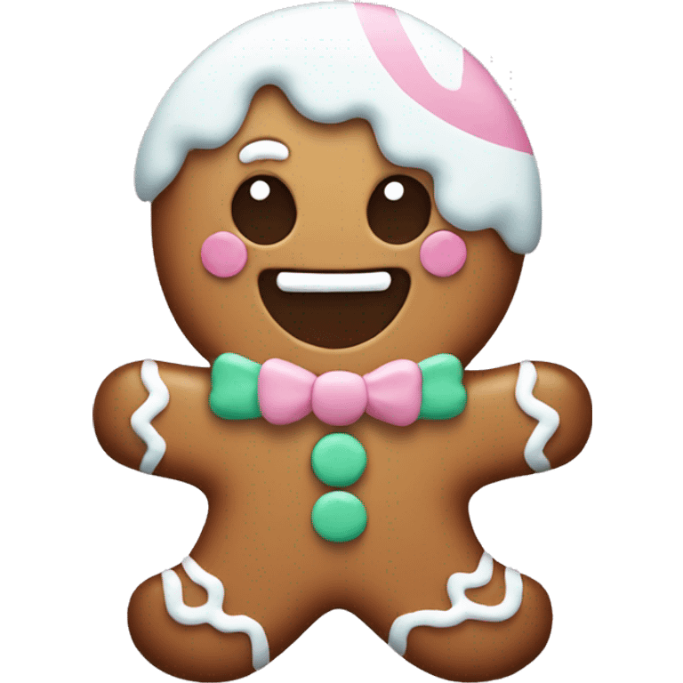 Pastel gingerbread man emoji