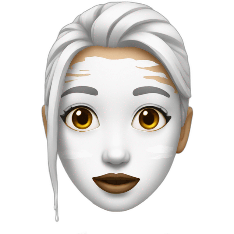 girl with white paint on face emoji