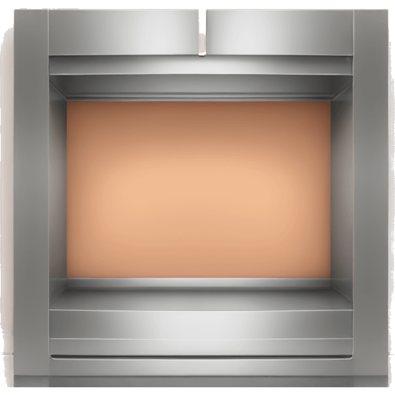 Realistic front facing peach and silver kitchen hanging cabinets  emoji