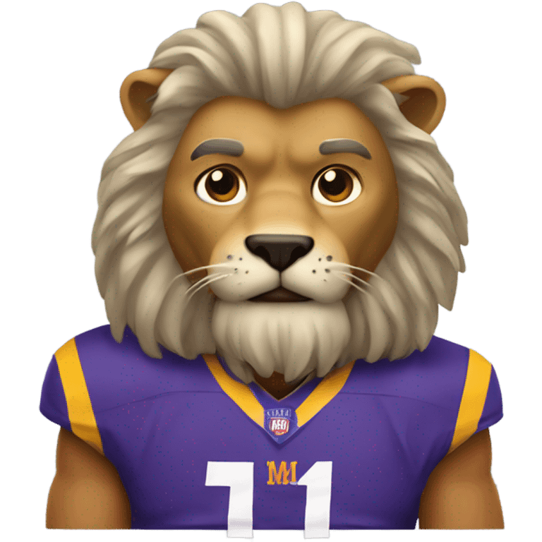 Minnesota Viking with pet lion emoji