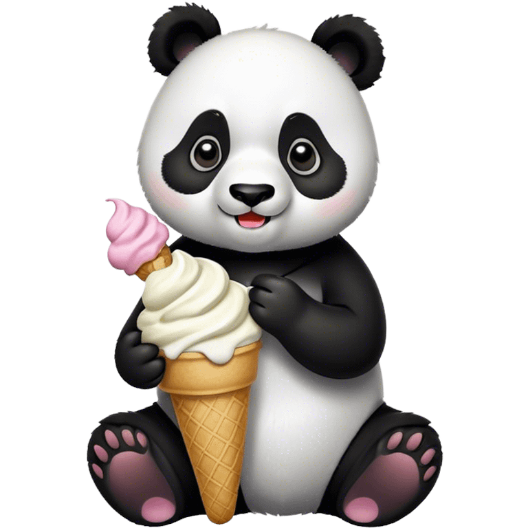 Panda eating ice cream emoji