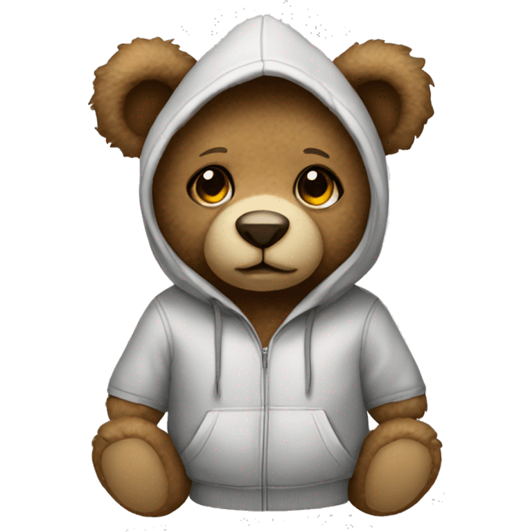 Teddy bear with hoodie emoji