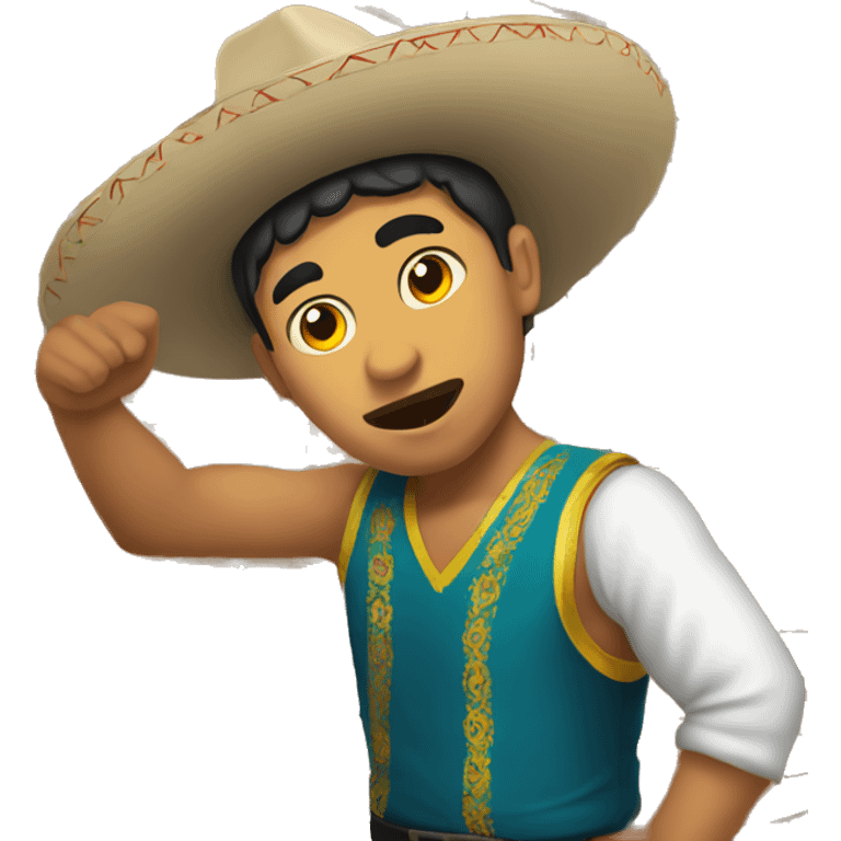 Mexican hoping over wall emoji