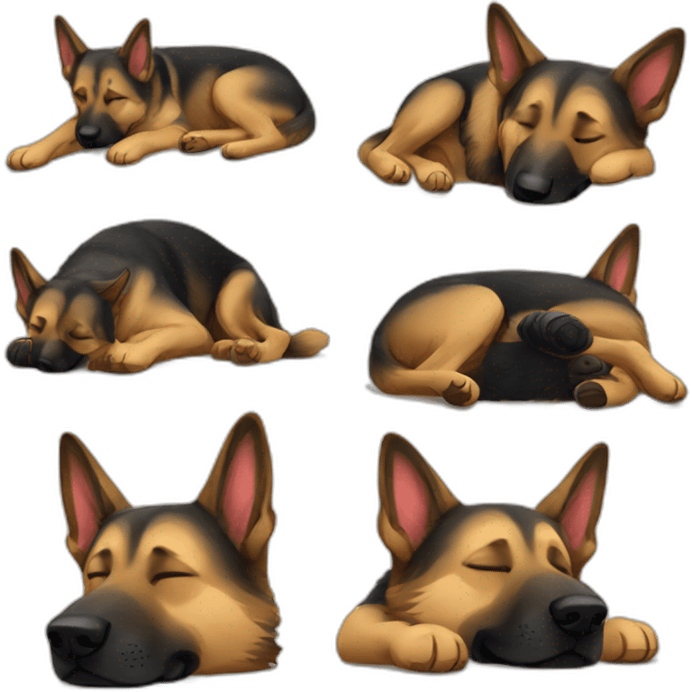 german shepherd sleeping emoji