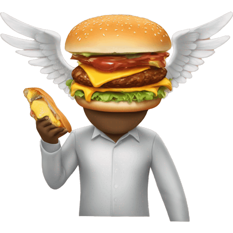 Burger eating hit wings emoji