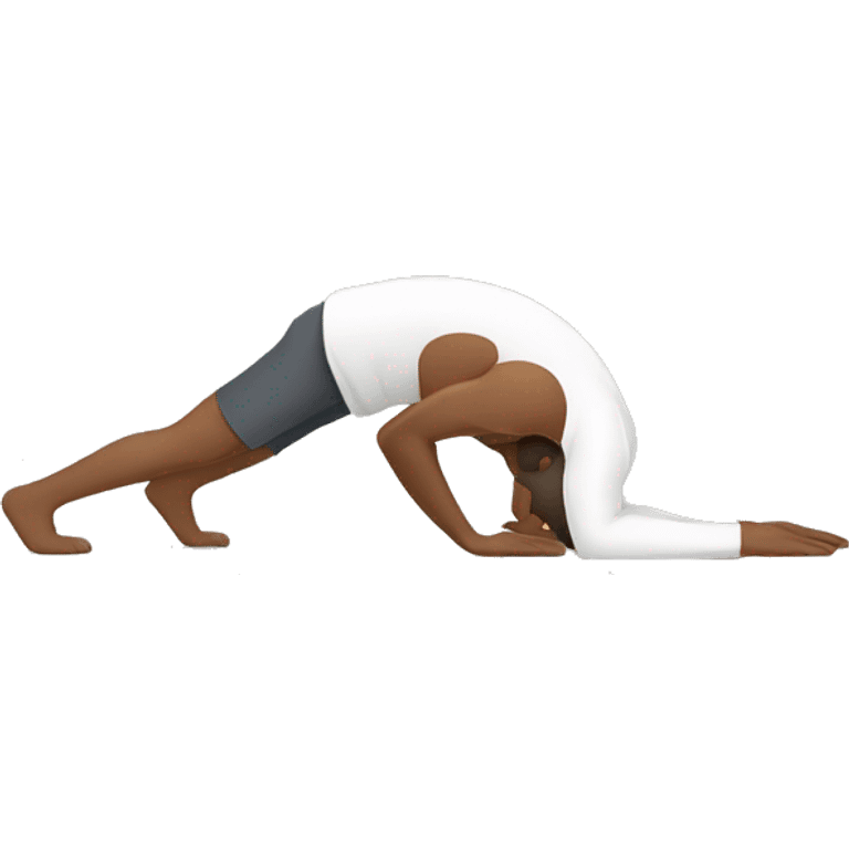 Man doing downward dog emoji